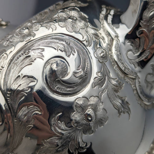 1840年代 英国アンティーク シルバープレート製ティーポット 654g Roberts and Hall